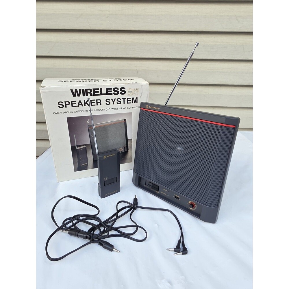 Vintage Datawave Wireless Speaker System w/ Transmitter Box Cables Working